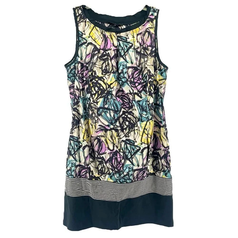 BCBGMAXAZRIA Women’s Abstract Mixed Print Sleeveless Dress Multicolor Size 8